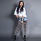 Black and White Tights - Striped Nylon Stretch Pantyhose Stocking Accessories for Every Day Attire and Costumes for Teens and Children